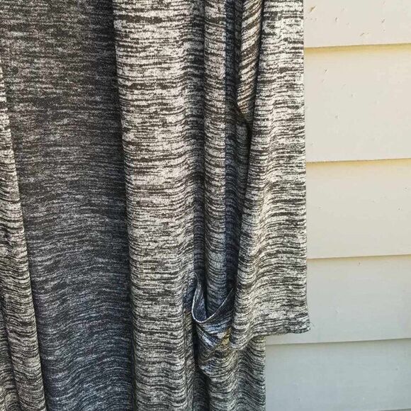 Worthington Maxi Black Gray Marled Open Front Cardigan size OX - Picture 9 of 11